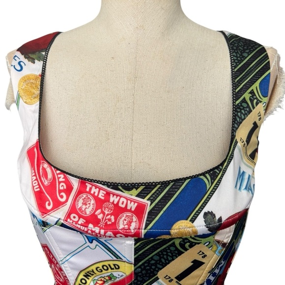 Miaou Campbell Satin Corset Top in Figaro Print Medium - Picture 6 of 14